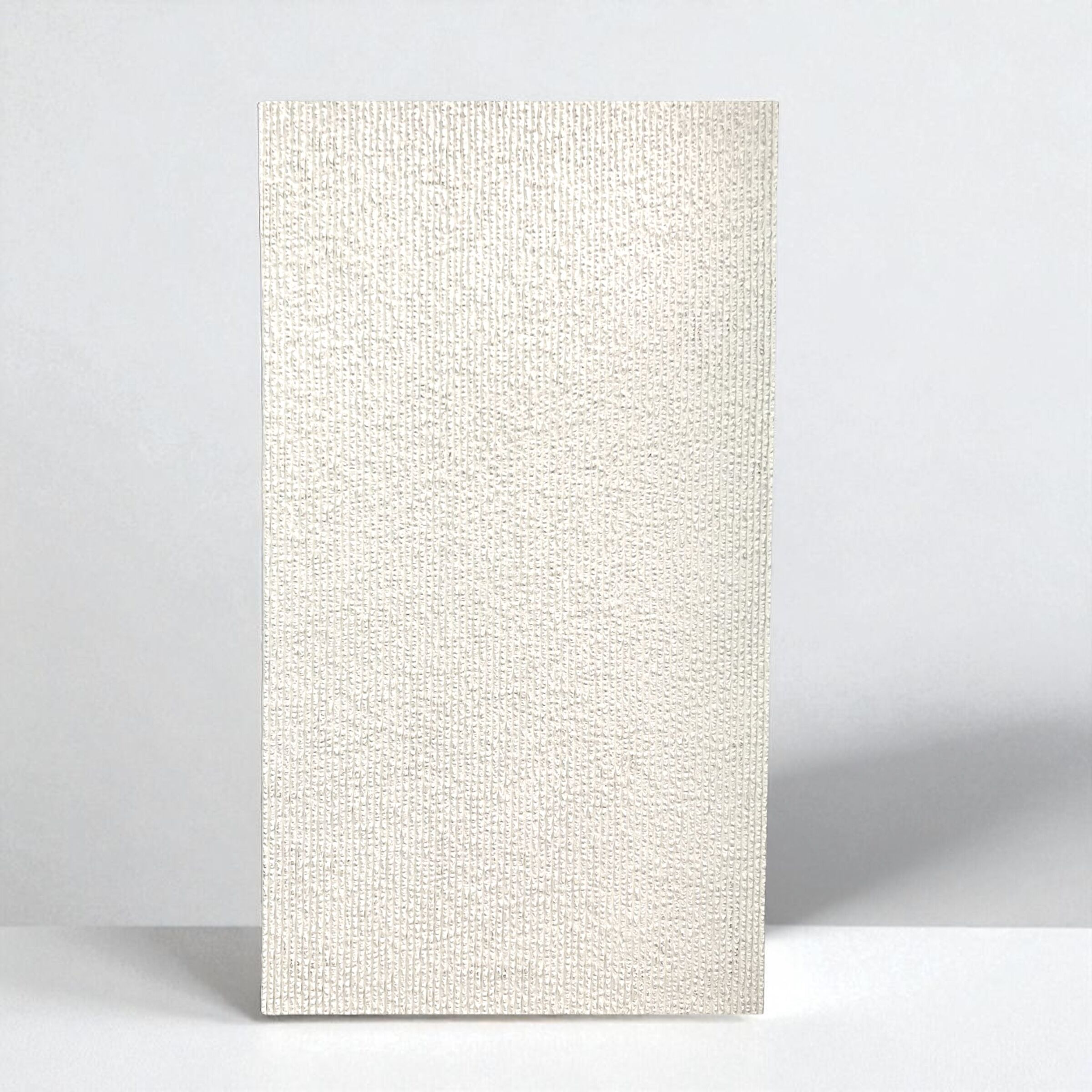 PVC Polyurethane Faux Rippled Concrete Limestone Panel - Off White